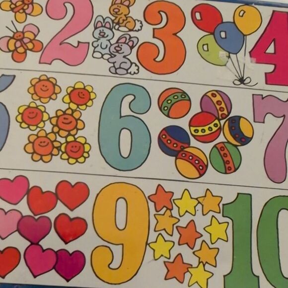 Vintage Rainbow Alphabet Number Cartoon Graphic Metal Tin Storage - Picture 6 of 8